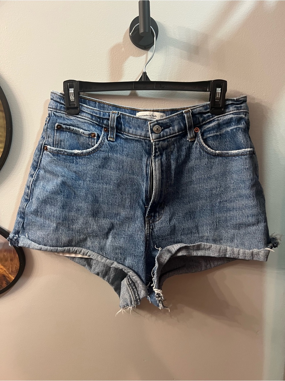 Abercrombie & Fitch Distressed Denim Shorts - Blue